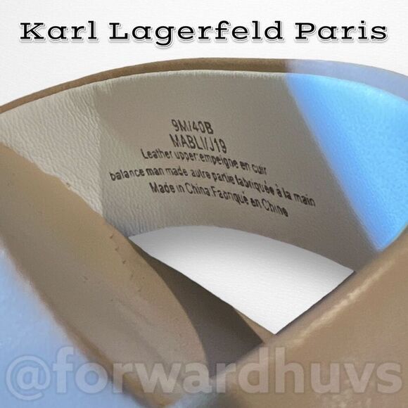 Karl Lagerfeld Paris Mabli Leather 4” High Heel Shoes Size 9 - Picture 9 of 10